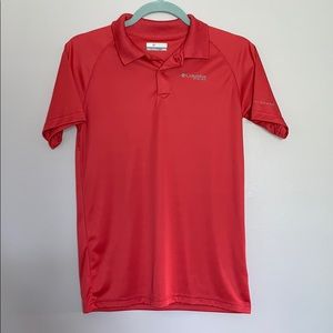 Boys Large Coral Columbia PFG Polo